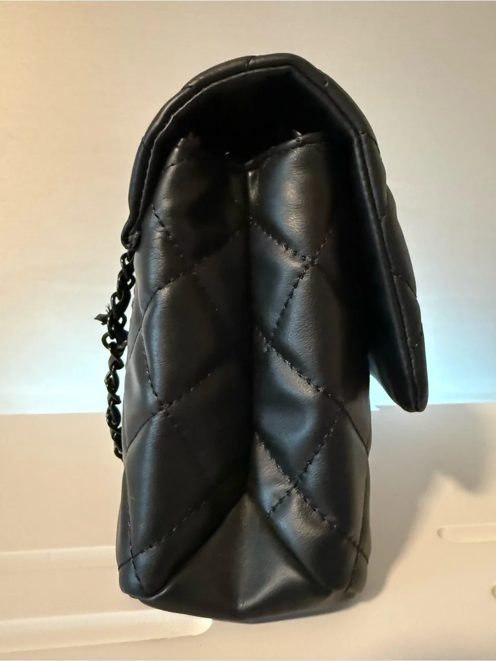 Aldo Black Quilted Shoulder Bag with Chain Strap